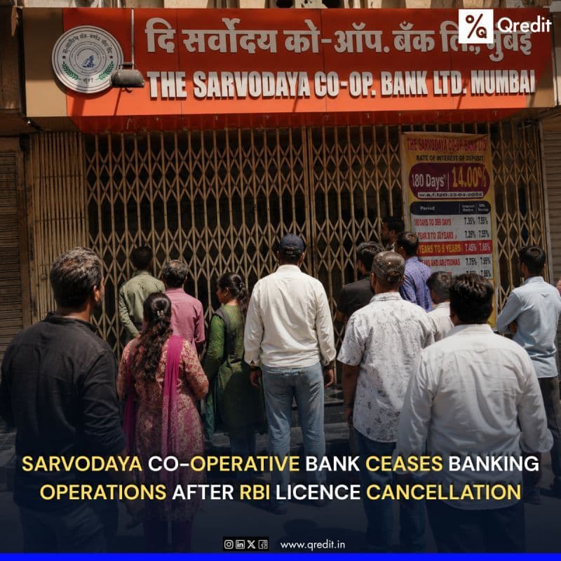 ▸The Reserve Bank of India has cancelled the licence of Sarvodaya Co-operative Bank Ltd., Mumbai, effective from the close of business on May 12, 2026.