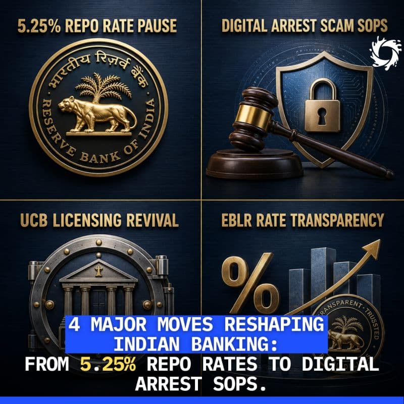 Here is the breakdown of 4 pivotal regulatory and monetary moves reshaping Indian finance this month:
