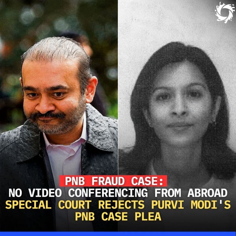 A Special Central Bureau Of Investigation. Court in Mumbai has rejected a plea by Purvi Modi to record her statement via video conference in the Punjab National Bank (PNB) fraud ca