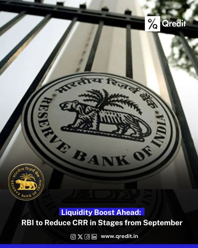 🚨 RBI’s Phased CRR Cut: 4% → 3% (Sept–Nov 2025)
