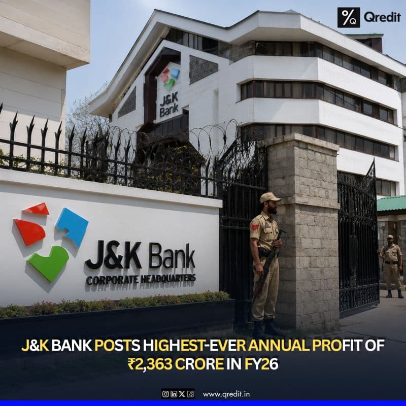 ➜Jammu & Kashmir Bank has reported its highest-ever annual net profit of ₹2,363 crore for FY26.