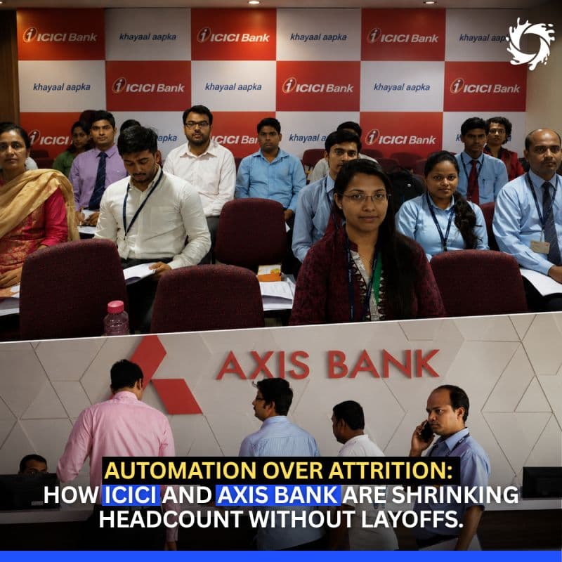 For decades, opening new bank branches meant hiring armies of new employees. Today, India's largest private banks are opening hundreds of branches—while shrinking their total workf