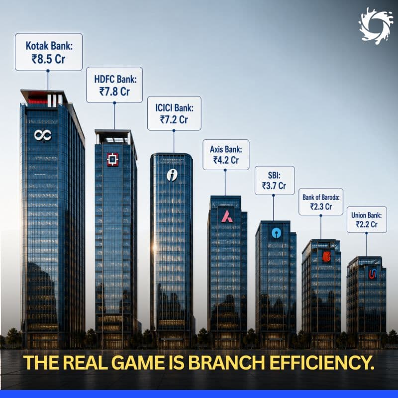 We spend all our time counting how many thousands of branches a bank has. But in modern banking, branch count is a vanity metric. The real game is branch efficiency.